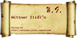 Wittner Ilián névjegykártya